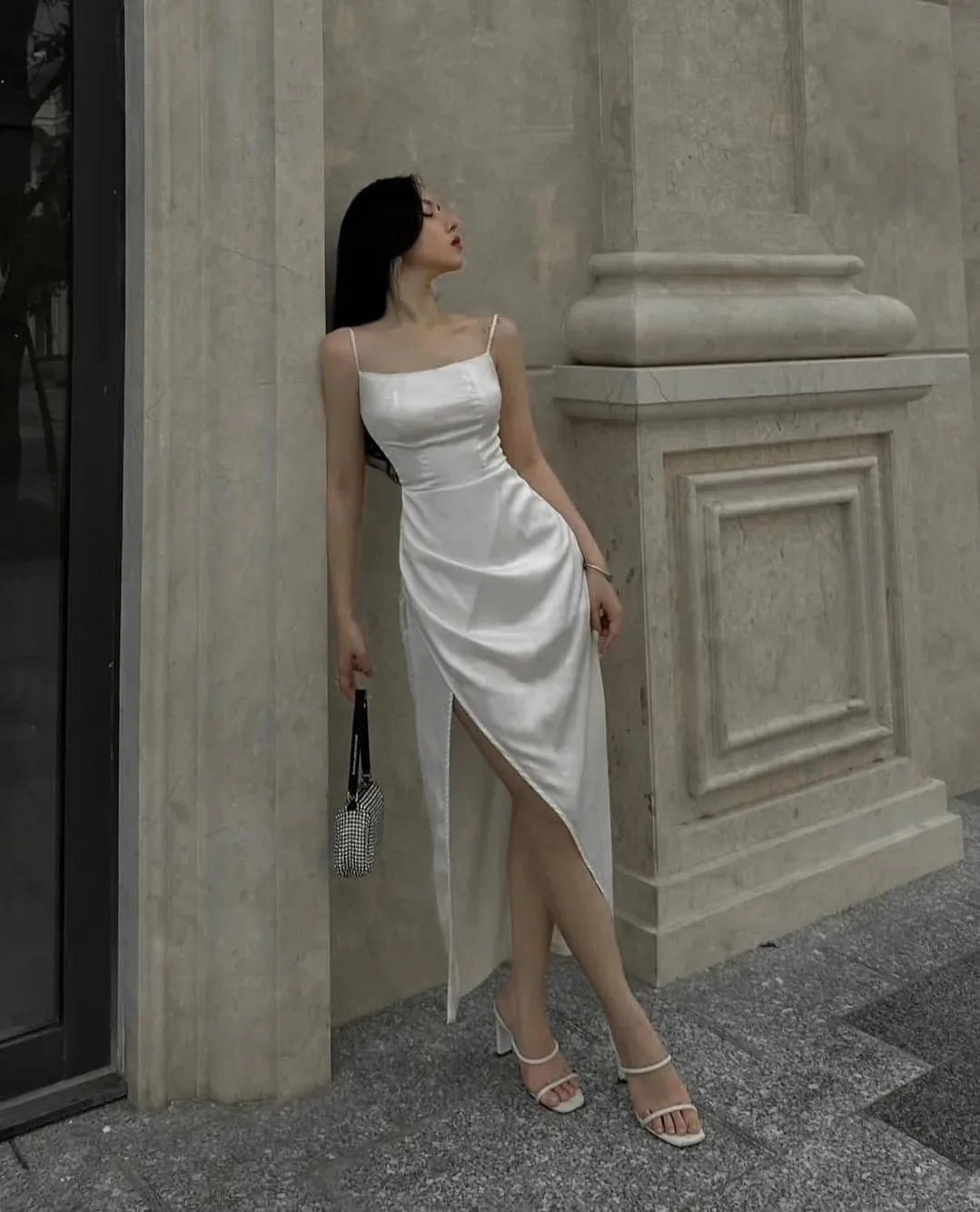 White Slit Dress
